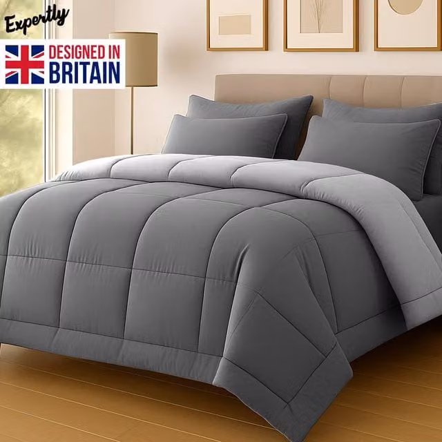 Pamposh Super King 10.5 Tog All Year Round Microfibre Duvet in Grey