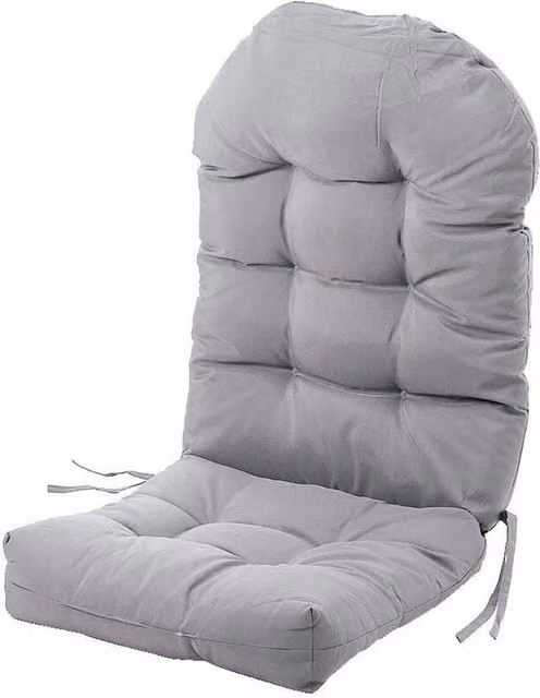PAWNORA Breathable Cotton Chair Cushion Seat Pad, Light Grey, W: 125 cm, D: 53 cm, H: 8 cm