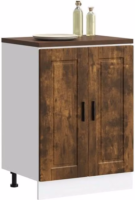 Berkfield Home Porto Smoked Oak Kitchen Base Cabinet in Brown