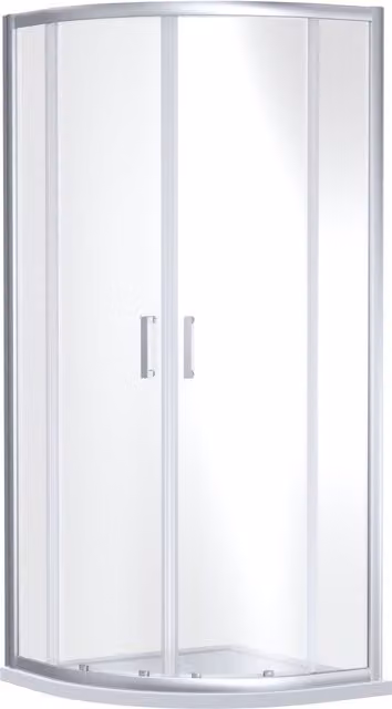 Balterley 6mm Glass Quadrant Corner Shower Enclosure, Silver, W/D/H: 190 x 90 x 90 cm