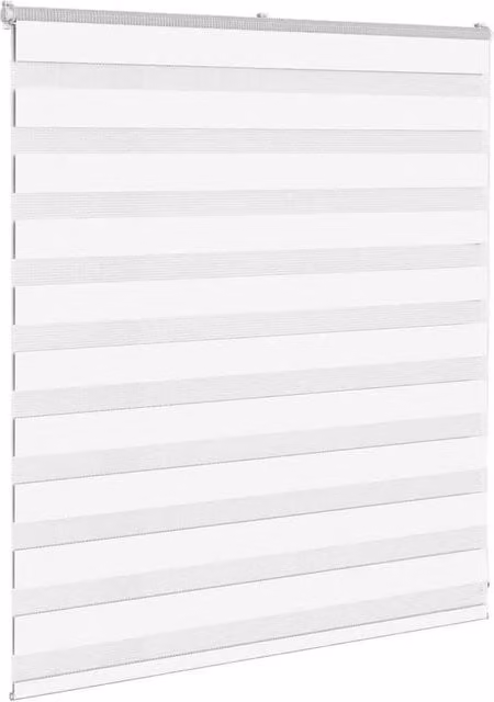Berkfield Home Elegant Zebra Blind in White Polyester, W: 135 cm, H: 100 cm