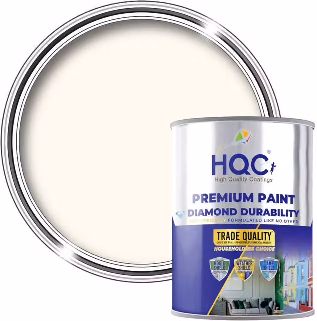 HQC PAINTS Weatherproof Water-Based Garden Paint in White, 20 l