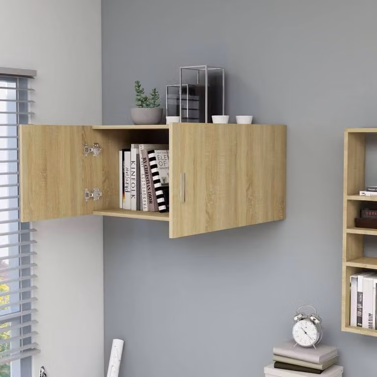 Berkfield Home Sonoma Oak Wall Mounted Cabinet in Brown, W: 80 cm, D: 40 cm, H: 39 cm
