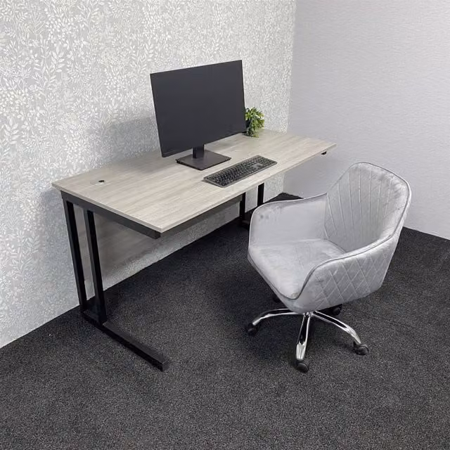 Kosy Koala Modern Grey Office Desk and Swivel Chair Set