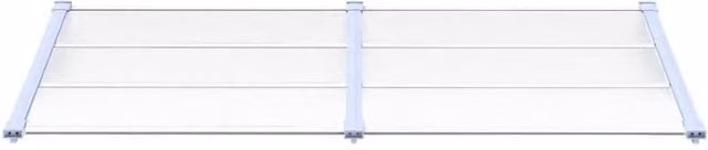 Berkfield Home Wall-Mounted Polycarbonate Door Canopy in Grey and Transparent, W: 199 cm, H: 90 cm