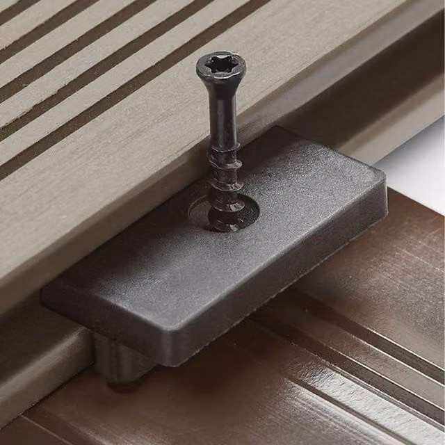AVT Black Composite Decking T Clips and Stainless Steel Screws