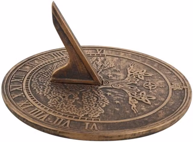Lisa Parker Tree of Life Bronze Terracotta Sundial Tabletop Garden Decor