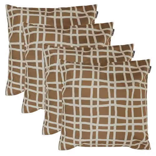 icon Mark Making Outdoor Cushion Set of 4, Chocolate, W/D/H: 43 x 43 x 43 cm