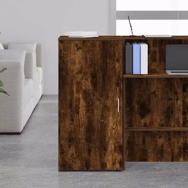 Berkfield Home Smoked Oak Storage Cabinet in Brown, W/D/H: 45 x 45 x 103.5 cm