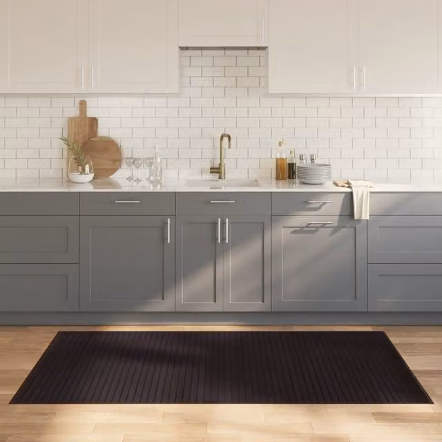 Berkfield Home Rectangular Bamboo Rug in Brown, W/D: 100 x 200 cm