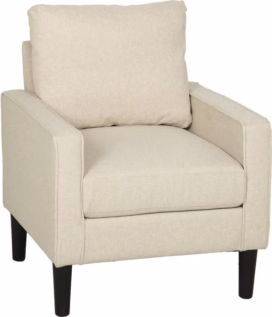 HOMCOM Beige Fabric Accent Tub Armchair with Spring Cushion and Armrests, H 84 x W 75 x D 68 cm