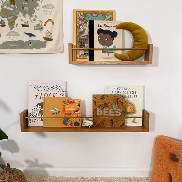 Autumns Corner A.C Editions Large Wall Mounted Oak Shelf