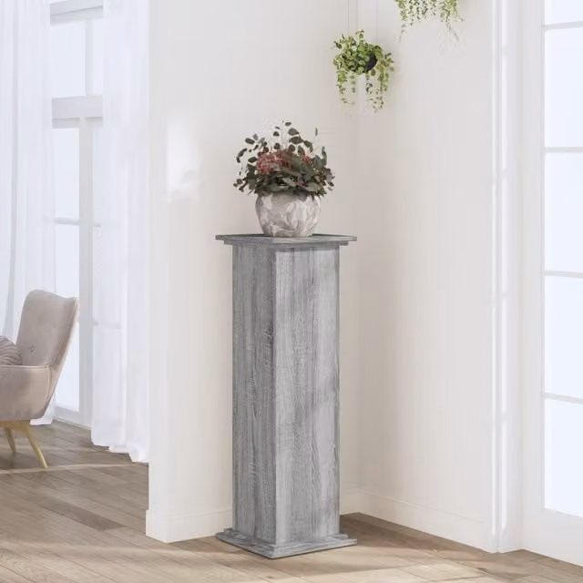 Berkfield Home Modern Grey Sonoma Plant Stand, W/D/H: 33 x 33 x 100 cm