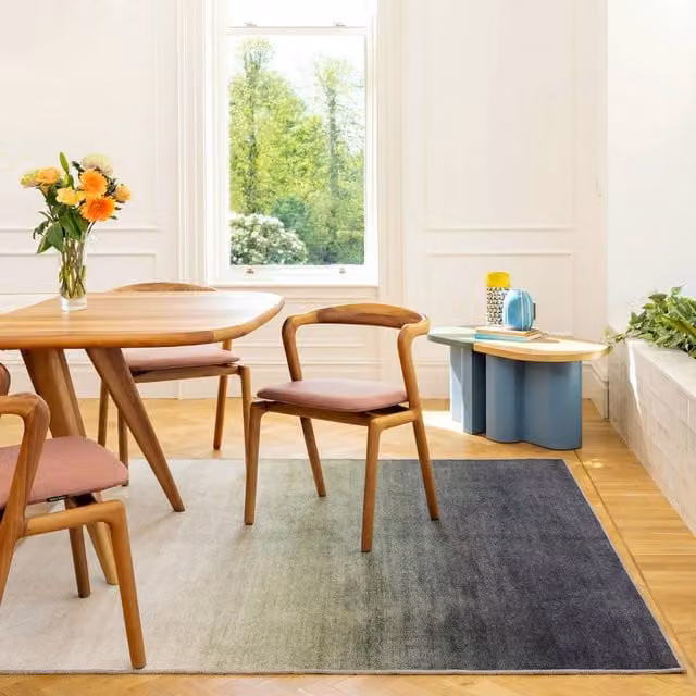 Kukoon Green and Cream Ombre Washable Modern Living Room Rug, W/D/H: 240 x 330 cm