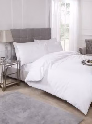 New Edge Blinds White Percale Duvet Cover, W: 140 cm, H: 200 cm