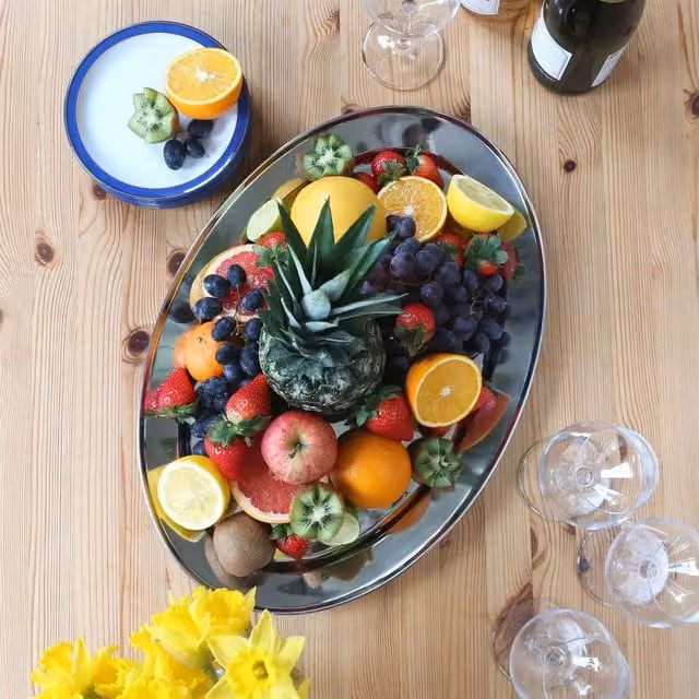 Argon Tableware Oval Stainless Steel Serving Platter, Silver, Width: 60 cm