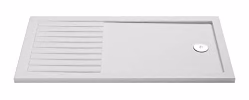 nuie NSR1490 Modern Rectangular Walk In Shower Tray, Matt White, W: 1400 mm, D: 900 mm