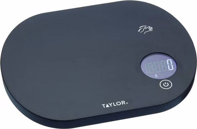 Taylor Touchless TARE Digital Dual Kitchen Scale, Black, 5.5kg Capacity