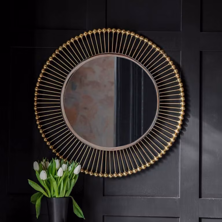 Atkin & Thyme SaintGermain Round Gold Wall Mirror