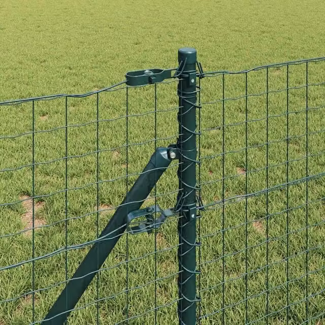 Berkfield Home 26 Pack Green Galvanised Steel Round In-Ground Fence Posts, H: 100 cm, Diameter: 32 mm