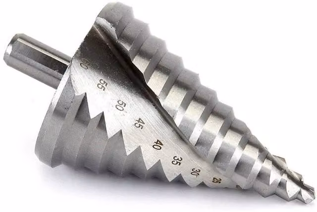 VOGREX HSS Step Cone Twist Drill Bit for Metal and Wood, 6-60mm, Silver