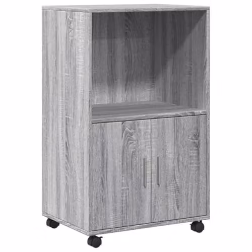 vidaXL Rolling Cabinet in Grey Sonoma, W/D/H: 55 x 40 x 91 cm