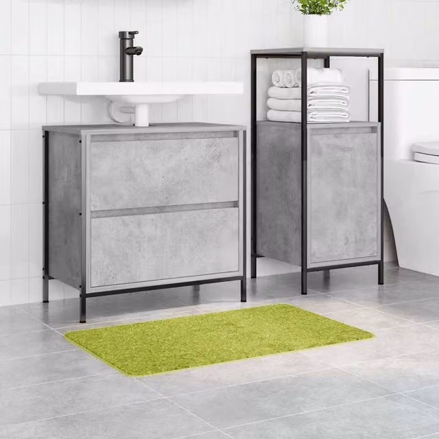 Berkfield Home Rectangular Non-Slip Bath Mat, Green, W: 80 cm, D: 50 cm