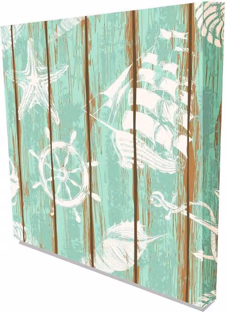 Ship Deck Graphic Art on Canvas by Benjamin Tate Design LTD, Green, Width: 90 cm