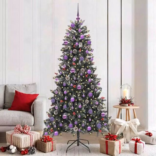 Berkfield Home Artificial Christmas Tree in Green, W/D/H: 114 x 114 x 210 cm
