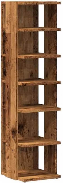 Berkfield Home Rustic Old Wood Shoe Cabinet in Brown, W/D/H: 28 x 27 x 102 cm