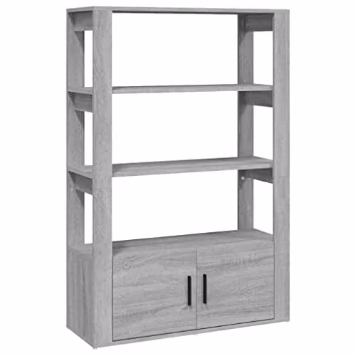 vidaXL Grey Sonoma Sideboard in Engineered Wood W/D/H: 80 x 30 x 119.5 cm