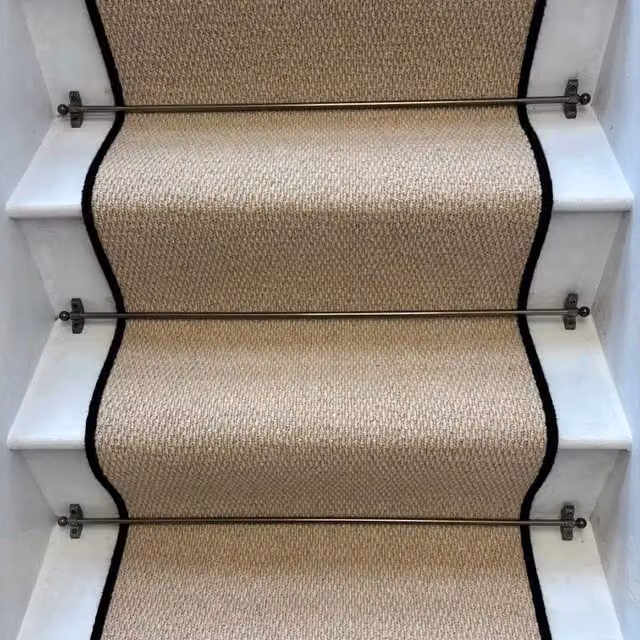RainbowHome Kalahari Caramel Stair Runner Loop Pile in Camel, 100% Wool, W: 70 cm x L: 600 cm