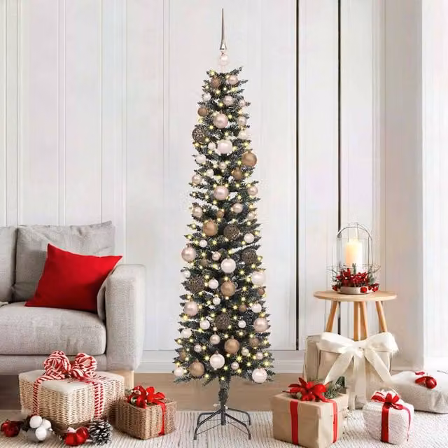Berkfield Home Artificial Christmas Tree in Green, H 180 x W 50.5 x D 50.5 cm