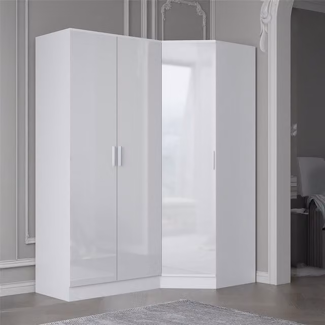 Reflect 2 Piece Wardrobe Bundle in Black and White Gloss and Matt Finish, H 180 cm x W 150 cm x D 74 cm