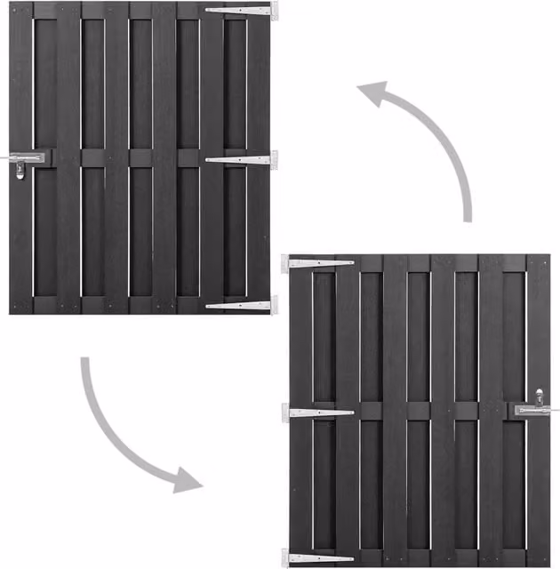 Berkfield Home WPC Garden Gate, Grey, W: 100 cm, H: 112 cm