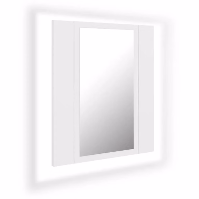 Berkfield Home LED Bathroom Mirror Cabinet in White, W/D/H: 40 x 12 x 45 cm