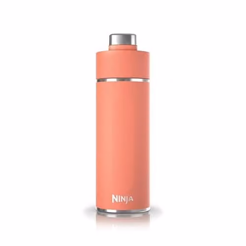 Ninja Thirsti Vacuum Insulated Stainless Steel Water Bottle and Flask, Coral, 530 ml