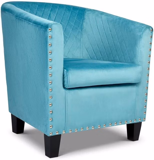 Bravich LTD Stilo Modern Tub Arm Chair in Blue Velvet