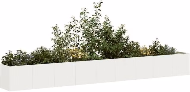 Berkfield Home White Steel Planter W: 360 cm, D: 40 cm, H: 40 cm