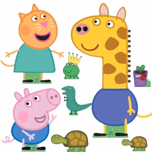 Star Cutouts Peppa Pig Gerald Giraffe, George Pig and Candy Cat Multi Pack, Multicolour, H: 86 cm