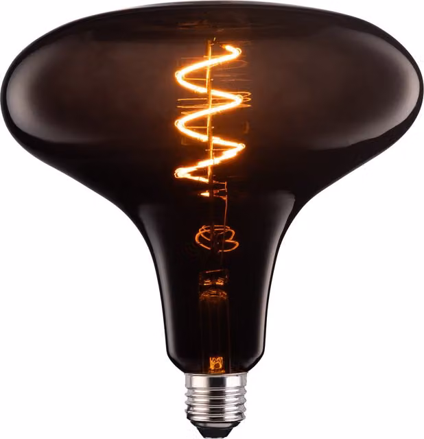 TCP Black Twist Short Horn Decorative E27 Bulb with Warm White Glow