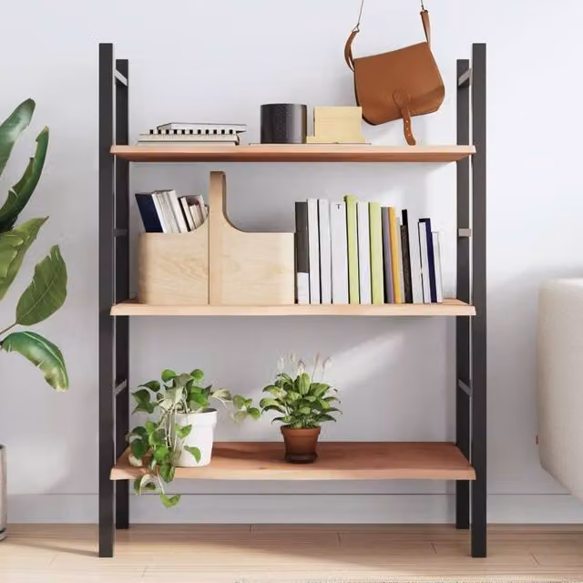 Berkfield Home Wall Mounted Oak Shelf in Light Tan, W/D/H: 100 x 60 x 2 cm