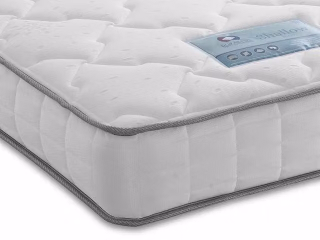 Dura Shallow Pocket 1000 Mattress, 3ft Single, White, W/D/H: 90 x 190 x 18 cm