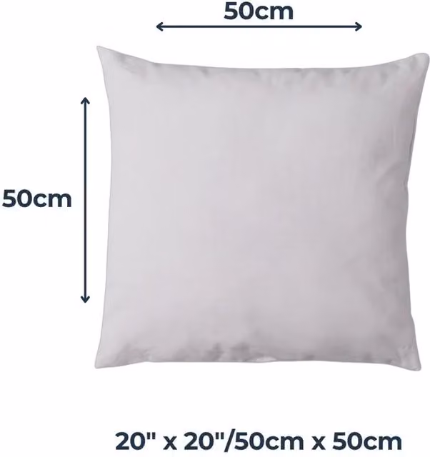 MHG Living White Hollowfibre Square Cushion Insert Pad, W/D/H: 50.8 x 50.8 x 50.8 cm, Pack of 4