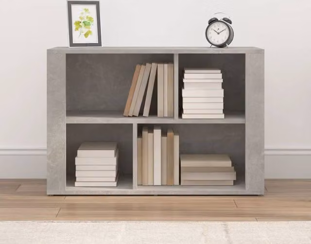 Berkfield Home Concrete Grey Industrial Sideboard in MDF, W/D/H: 80 x 30 x 54 cm