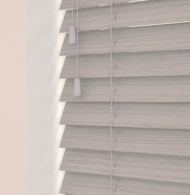 NewEdgeBlinds Wooden Venetian Blinds with Cord in River Oak, Width: 180 cm