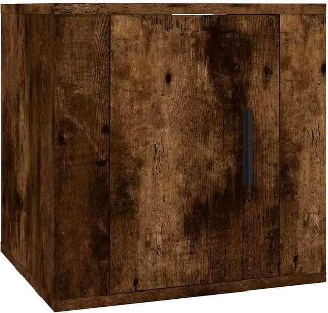 Berkfield Home Wall Mounted TV Cabinet in Smoked Oak Brown, W: 40 cm, D: 34 cm, H: 5 cm
