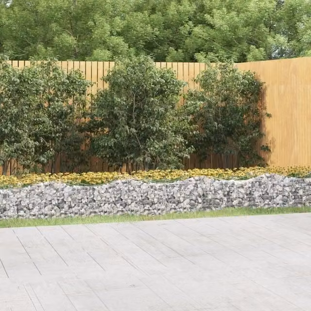 Berkfield Home Arched Gabion Raised Bed in Silver Galvanised Steel, W: 800 cm, D: 50 cm, H: 50 cm