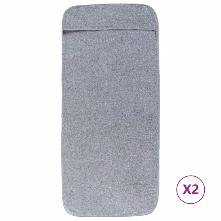 Berkfield Home Grey Quick-Drying Fluffy Beach Towels, 2 Pack, W: 75 cm, L: 200 cm