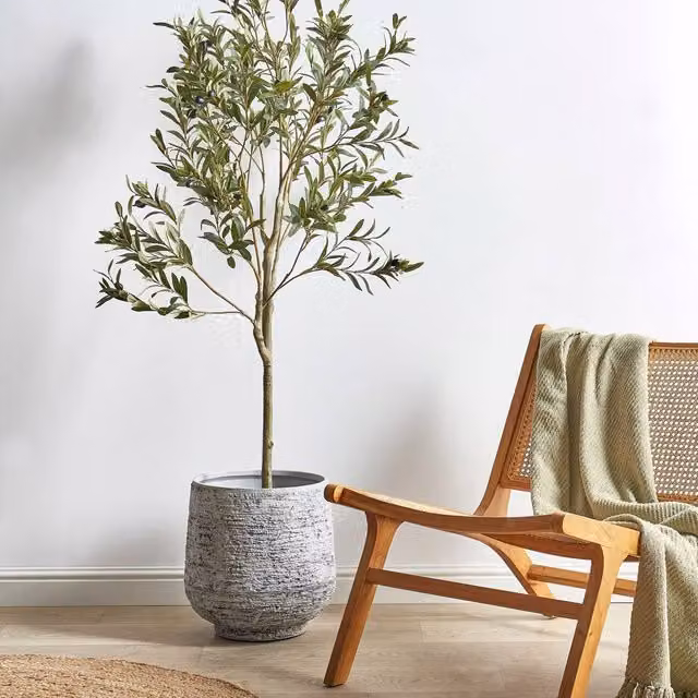 Wyld and Coco Green Artificial Mediterranean Olive Tree, Height: 153 cm